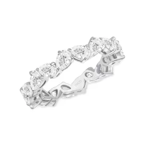 14k Gold Pear Eternity Cluster Diamond Band