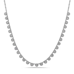 14kw Diamond Halo Station Necklace