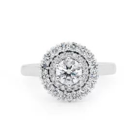 18ct White Gold Sparkling Diamond Halo Ring