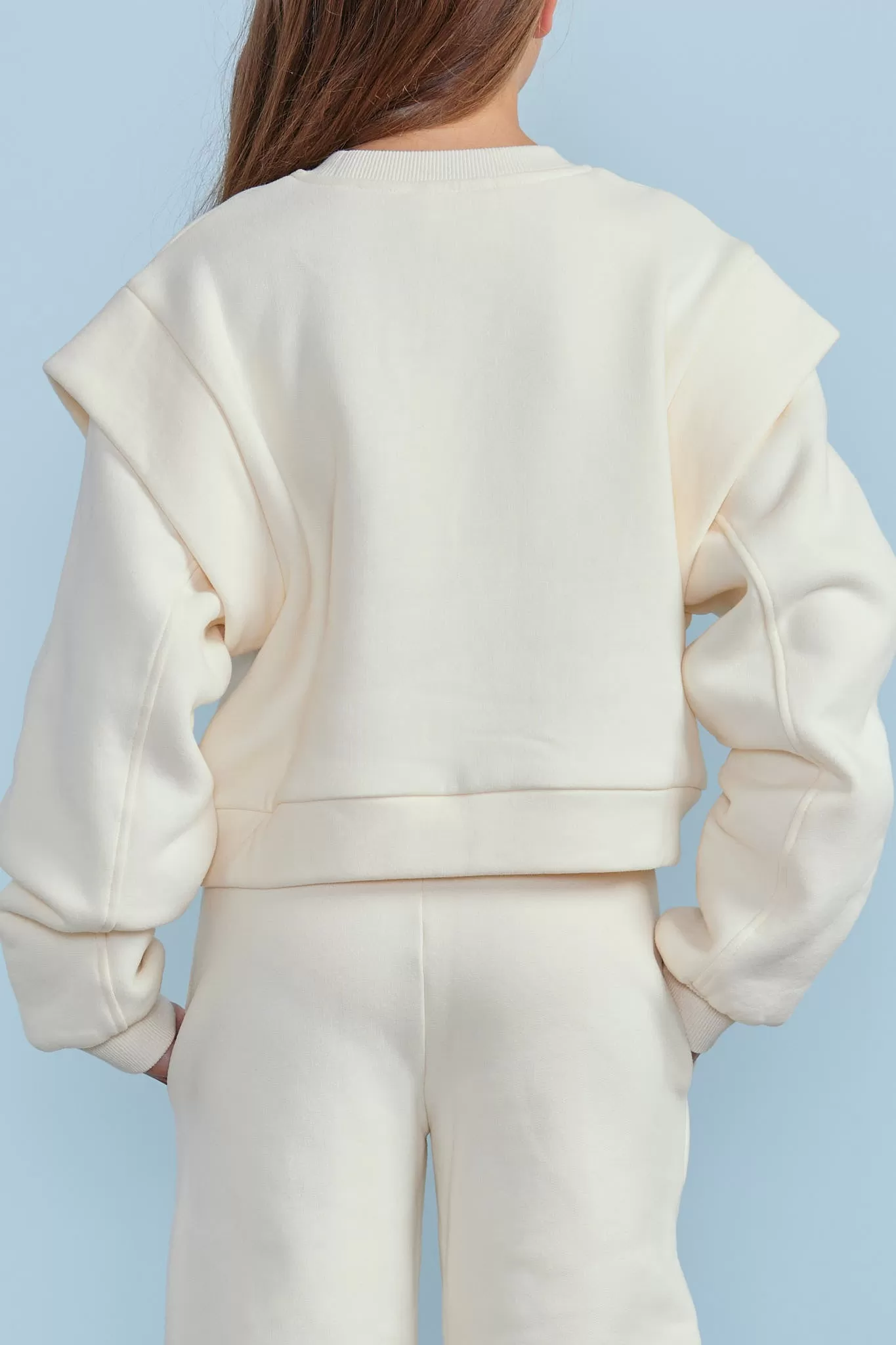 8099SW-Extended Slv Sweat Top-Cream