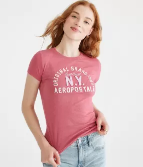 Aeropostale Womens' Aeropostale Original Brand Applique Graphic Tee - Magenta - Size S - Cotton - Teen Fashion & Clothing Slate Rose