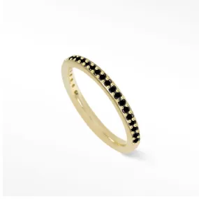 Black Diamond Eternity Ring 14k Yellow Gold