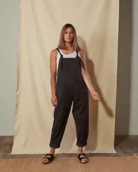 CATHERINE Cotton Twill Dungarees - Black