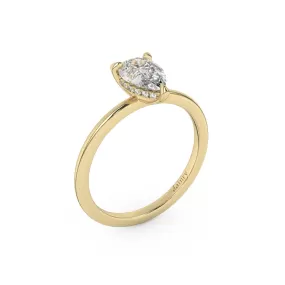 Classic Hidden Halo Pear Cut Engagement Ring