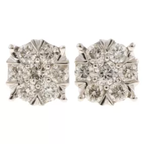 Diamond Cluster Stud Earrings