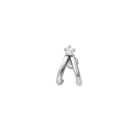 Diamond Double Suspender Flat Back Earring