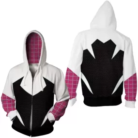 Gwen Stacy Cosplay Hoodie 3D Printed Hooded Sweatshirt Men Women  Casual Streetwear Zip Up Jacket Coat