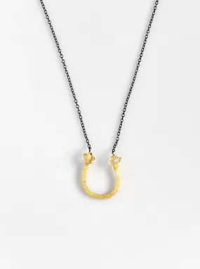 Herkimer  Diamond  Minimalist Horseshoe  Necklace