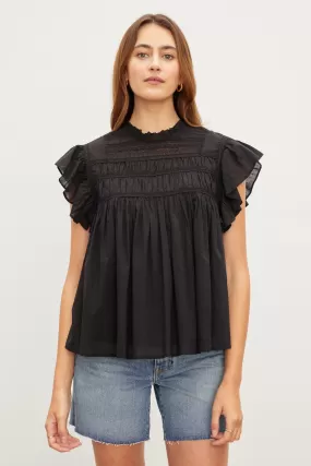 INESSA COTTON LACE TOP - VELVET