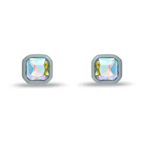 IRIDESCENT FOG GEM STUD EARRINGS