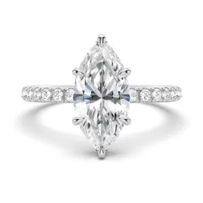 Pavé Marquise Engagement Ring With Hidden Halo