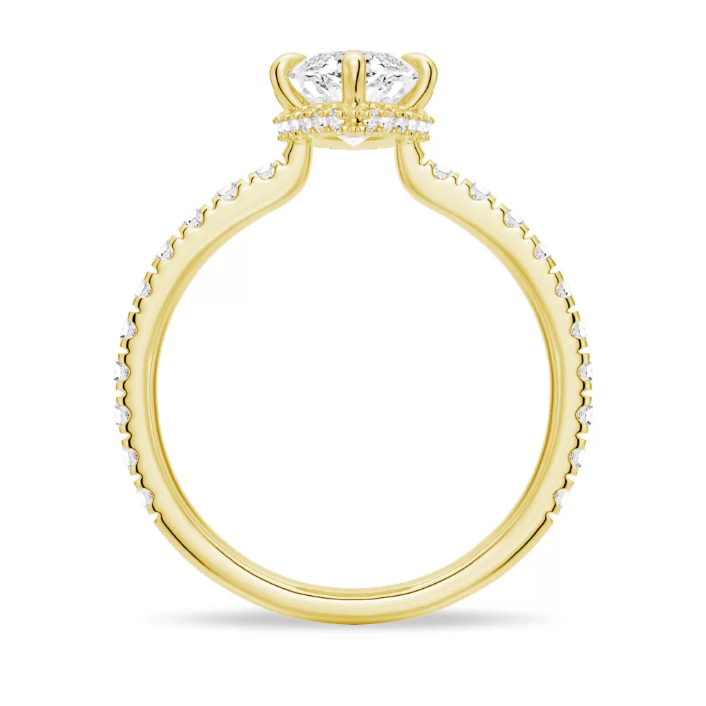 Pavé Marquise Engagement Ring With Hidden Halo