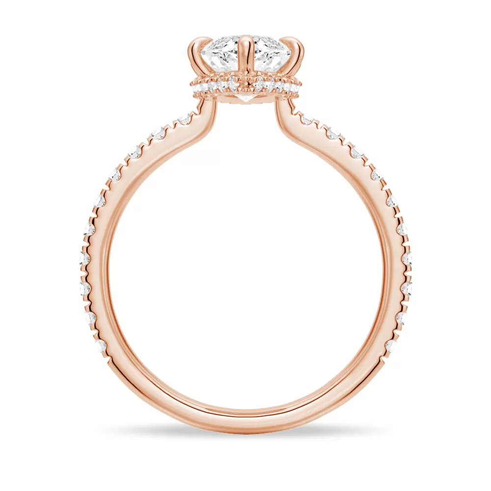 Pavé Marquise Engagement Ring With Hidden Halo