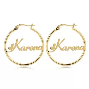 Personalized Sterling Silver Name Hoop Earrings For Women