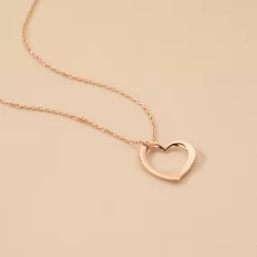 Rose-Tone Sterling Silver Tilted Heart Pendant