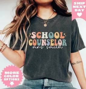 School Counselor Groovy Shirt, Personalized Counselor Shirt, School Counselor Gift, Counselor Era, Back To School Shirt ,counseling shirt