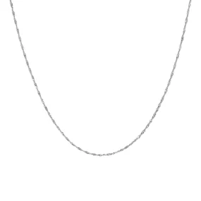 Singapore Chain Necklace | Solid 14k White Gold