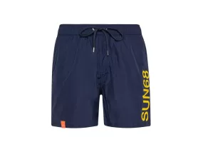 SUN68 Swim Pant Macro Logo Costume Navy Blue H32103