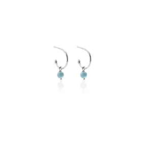 Superfine / Mini Turquoise Hoops / Silver