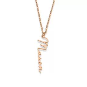 Vertical name necklace rosé gold