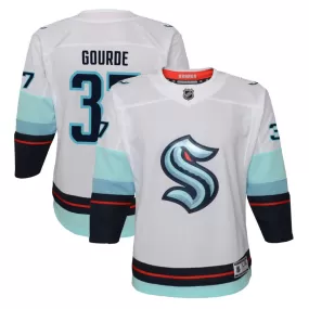 Yanni Gourde Seattle Kraken Youth Away Premier Jersey - White