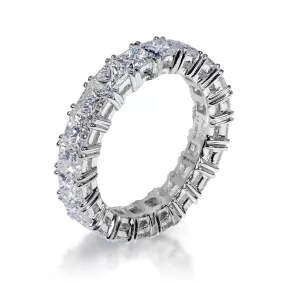 Zahra 5 Carat Princess Cut Diamond Eternity Band in 18k White Gold Shared Prong